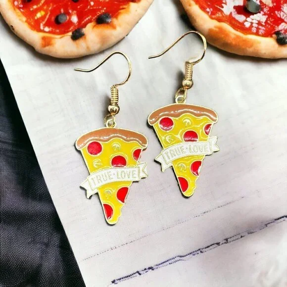 Pizza Lovers Earrings | Handmade - Picture 3 of 6